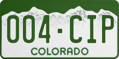 CO license plate 004CIP