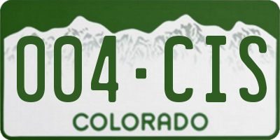 CO license plate 004CIS