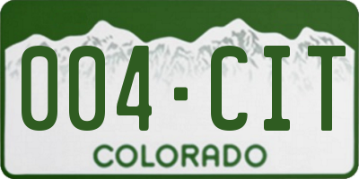 CO license plate 004CIT