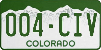 CO license plate 004CIV