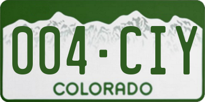 CO license plate 004CIY