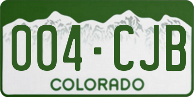 CO license plate 004CJB