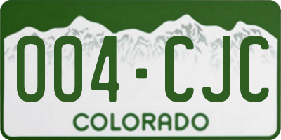 CO license plate 004CJC