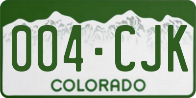CO license plate 004CJK