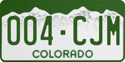 CO license plate 004CJM