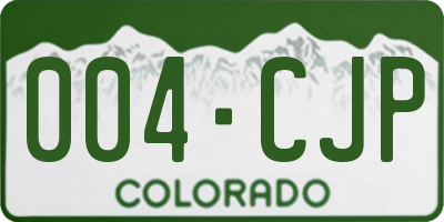 CO license plate 004CJP