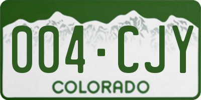 CO license plate 004CJY