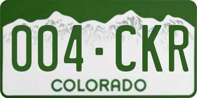 CO license plate 004CKR