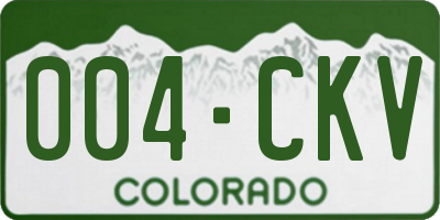 CO license plate 004CKV
