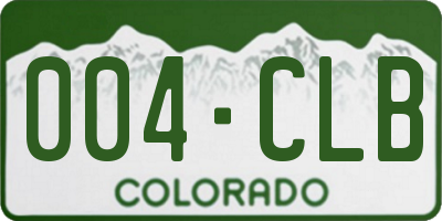 CO license plate 004CLB