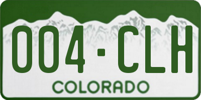 CO license plate 004CLH