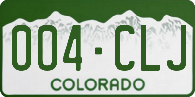 CO license plate 004CLJ