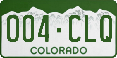 CO license plate 004CLQ