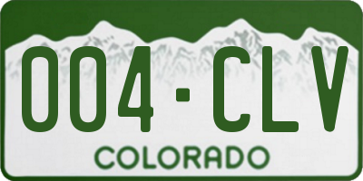 CO license plate 004CLV