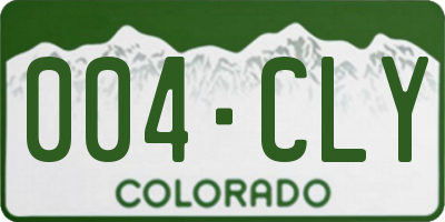 CO license plate 004CLY