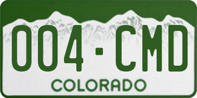 CO license plate 004CMD
