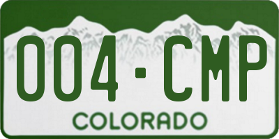 CO license plate 004CMP