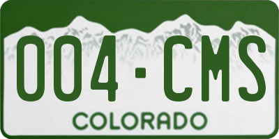CO license plate 004CMS