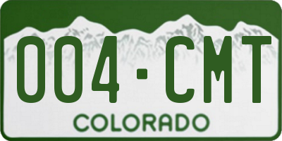 CO license plate 004CMT