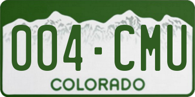 CO license plate 004CMU