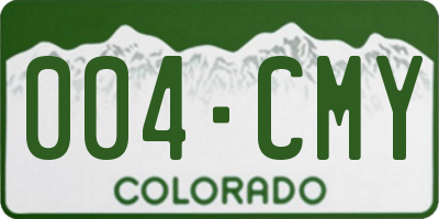 CO license plate 004CMY