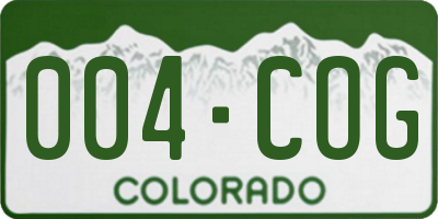 CO license plate 004COG