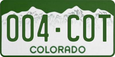 CO license plate 004COT