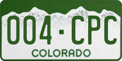 CO license plate 004CPC