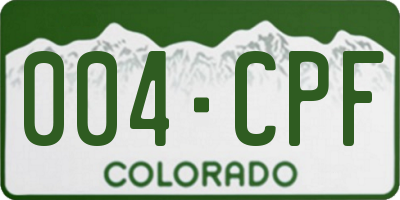 CO license plate 004CPF