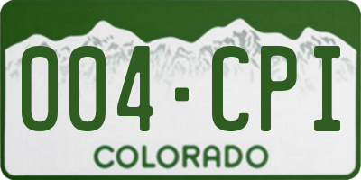 CO license plate 004CPI