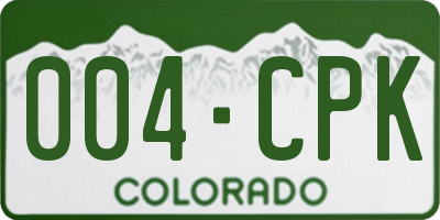 CO license plate 004CPK