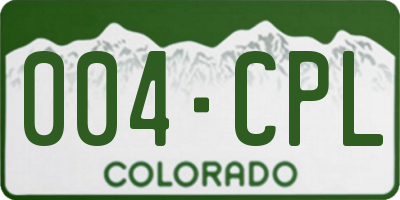CO license plate 004CPL