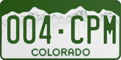 CO license plate 004CPM
