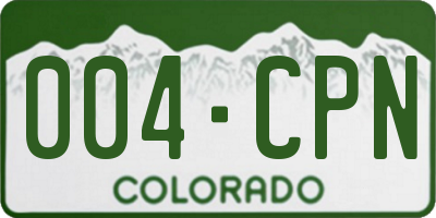 CO license plate 004CPN