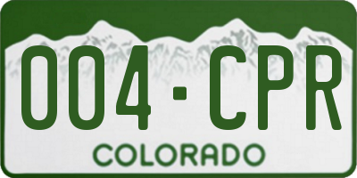 CO license plate 004CPR