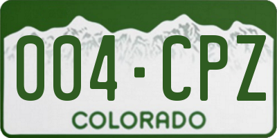 CO license plate 004CPZ