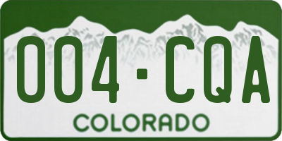 CO license plate 004CQA