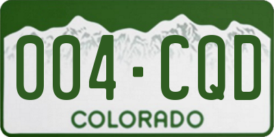 CO license plate 004CQD