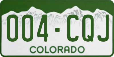 CO license plate 004CQJ