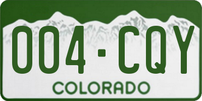 CO license plate 004CQY