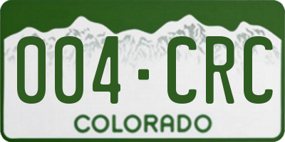 CO license plate 004CRC