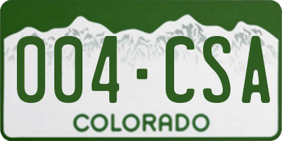 CO license plate 004CSA