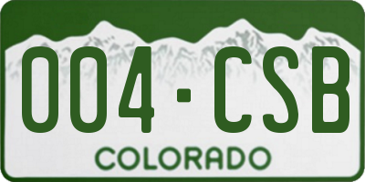 CO license plate 004CSB