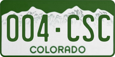 CO license plate 004CSC