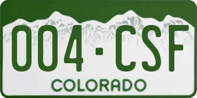 CO license plate 004CSF