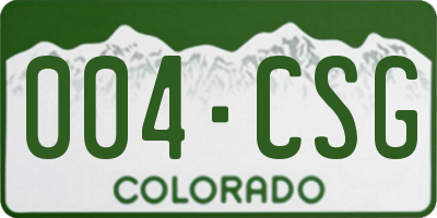 CO license plate 004CSG