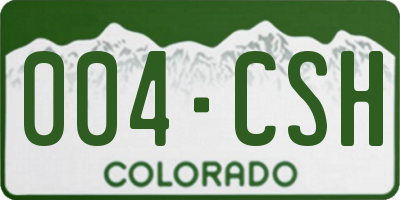 CO license plate 004CSH