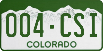 CO license plate 004CSI