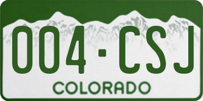 CO license plate 004CSJ