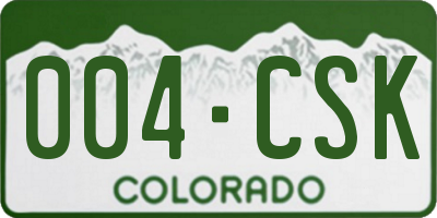 CO license plate 004CSK